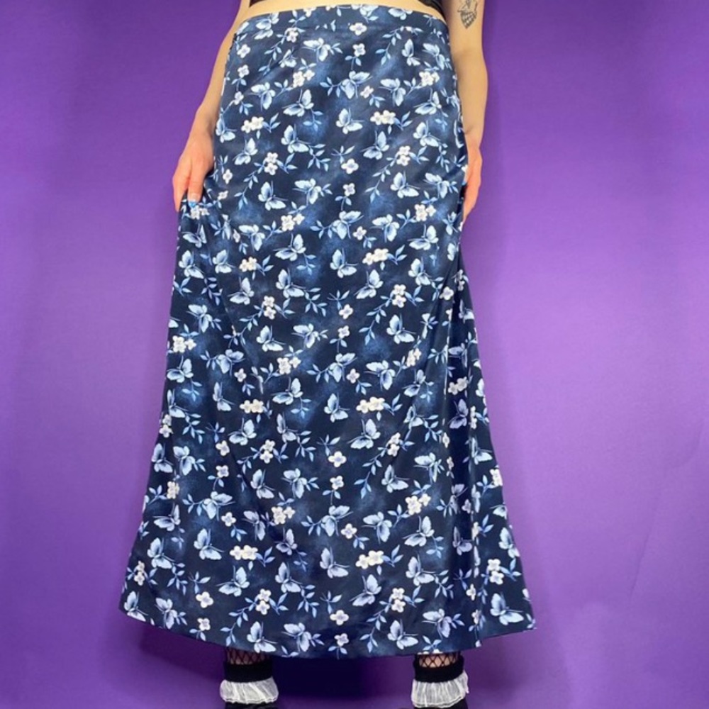 90s Blue Butterfly Maci skirt
